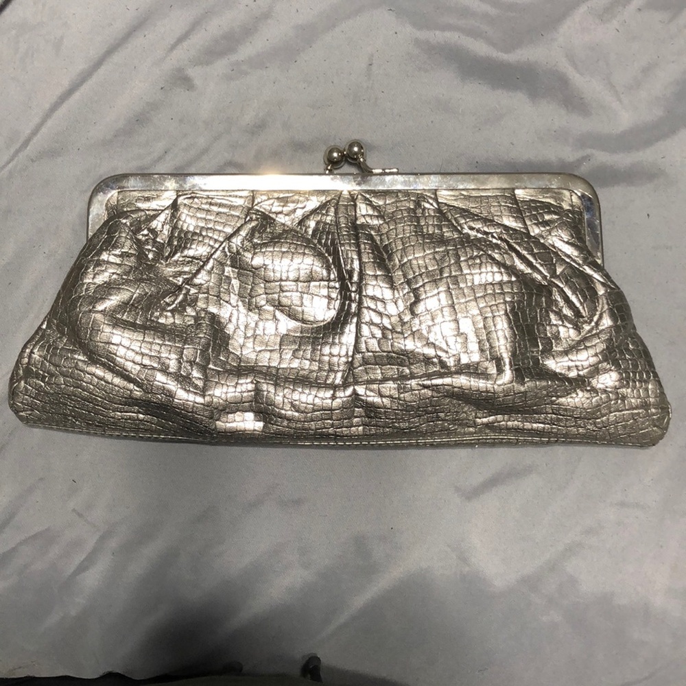 Metallic Silver Clutch